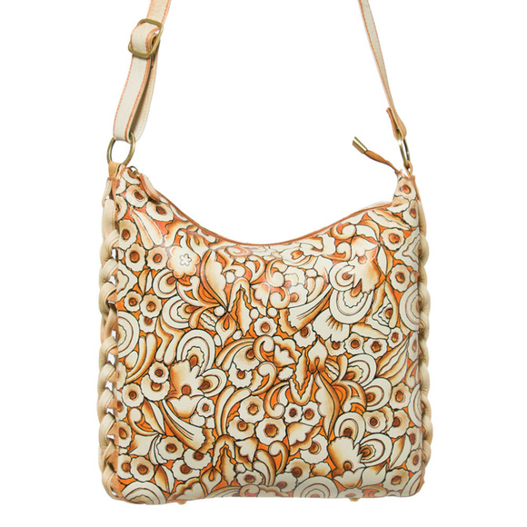 Gilded Season Painted Leather Handbag - Picture 2 of 5